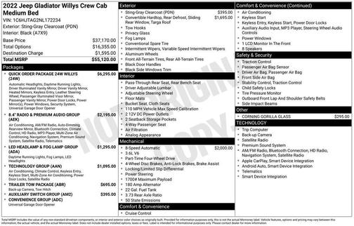 2022 Jeep Gladiator Sport