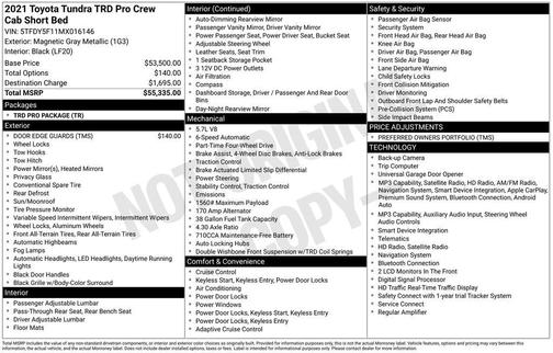 Gray 2021 Toyota Tundra TRD Pro