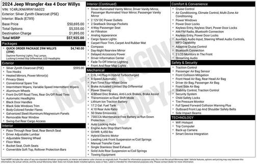 Silver Zynith Clearcoat 2024 Jeep Wrangler 4xe Willys