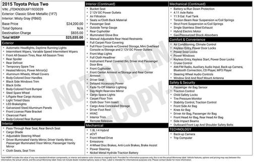 2015 Toyota Prius Two