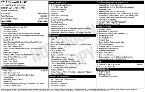 2018 Nissan Kicks SV