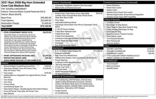 Diamond Black 2021 RAM 3500 Big Horn