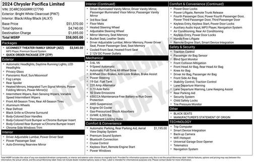 2024 Chrysler Pacifica Limited