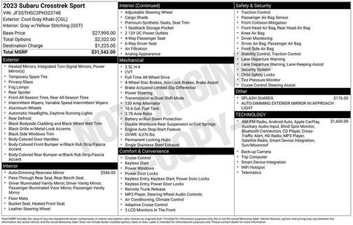 2023 Subaru Crosstrek Sport