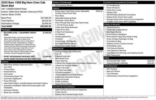2025 RAM 1500 Big Horn/Lone Star