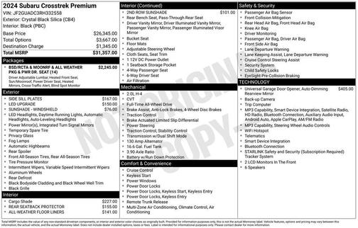 Crystal Black Silica 2024 Subaru Crosstrek Premium