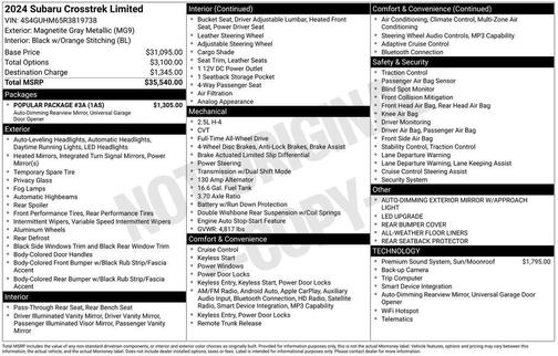 Magnetite Gray Metallic 2024 Subaru Crosstrek Limited