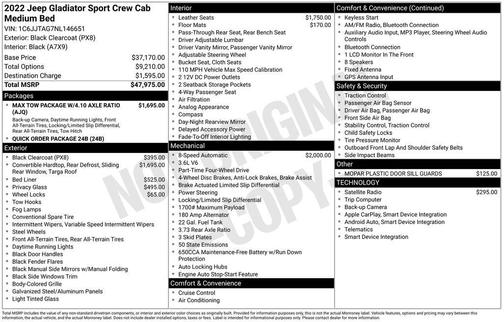 2022 Jeep Gladiator Sport