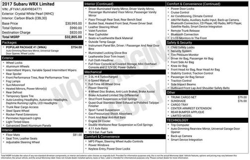 2017 Subaru WRX Limited
