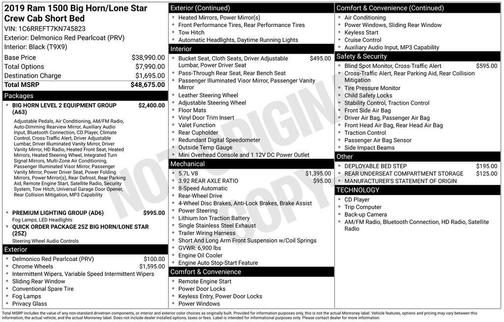 2019 RAM 1500 Big Horn
