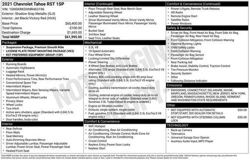 2021 Chevrolet Tahoe RST