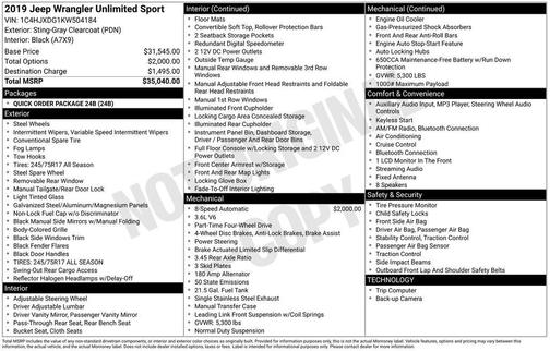 2019 Jeep Wrangler Unlimited Sport