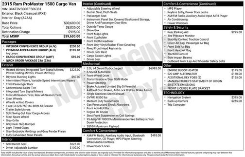 2015 RAM ProMaster 1500 Base