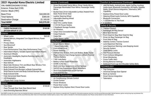 Pulse Red 2021 Hyundai KONA EV Limited