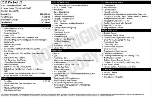 Snow White Pearl 2023 Kia Soul LX
