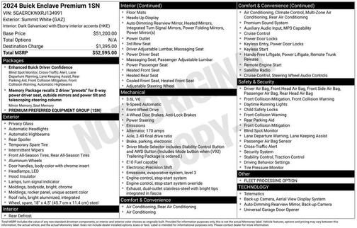 Summit White 2024 Buick Enclave Premium