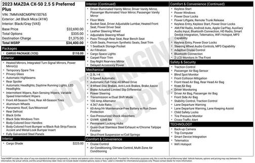 Jet Black Mica 2023 Mazda CX-50 2.5 S Preferred Plus Package
