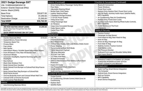 2021 Dodge Durango SXT