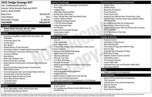 2023 Dodge Durango SXT