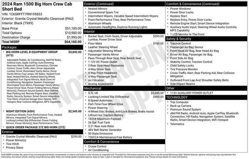 Granite Crystal Metallic Clearcoat 2024 RAM 1500 Big Horn/Lone Star