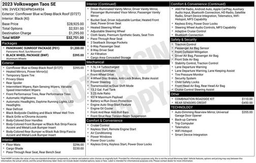2023 Volkswagen Taos 1.5T SE