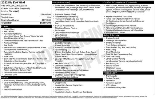 Gray 2022 Kia EV6 Wind