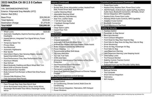 Polymetal Gray Metallic 2023 Mazda CX-30 2.5 S Carbon Edition