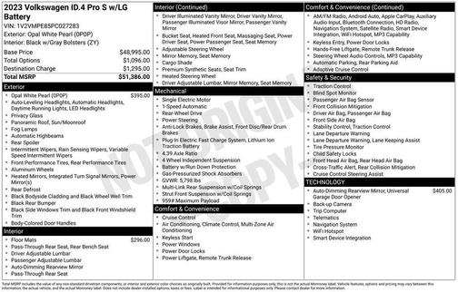 Opal White 2023 Volkswagen ID.4 Pro S