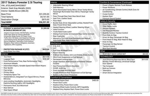 2017 Subaru Forester 2.5i Touring