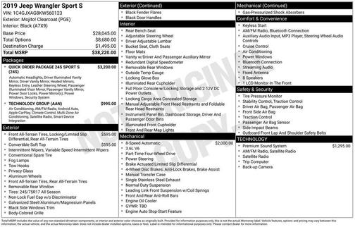 2019 Jeep Wrangler Sport