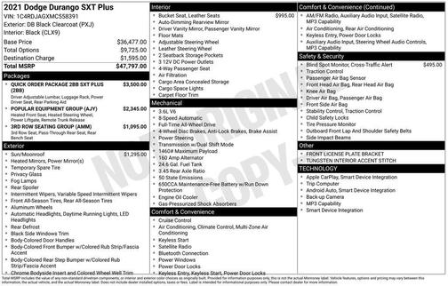 2021 Dodge Durango SXT