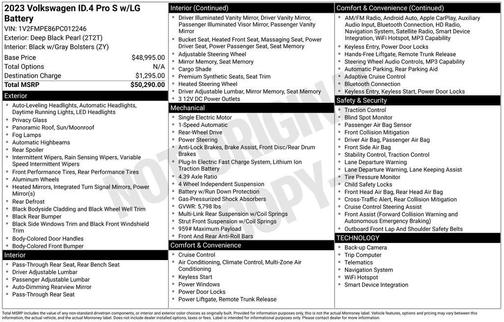 Deep Black Pearl Effect 2023 Volkswagen ID.4 Pro S