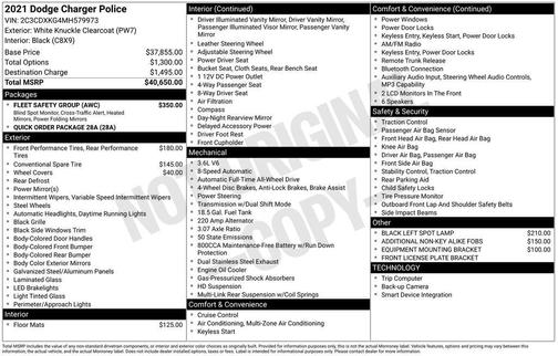 White Knuckle Clearcoat 2021 Dodge Charger Police