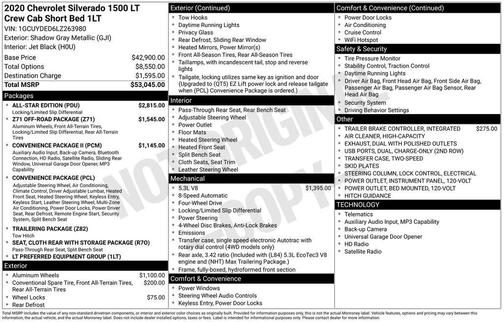 Shadow Gray Metallic 2020 Chevrolet Silverado 1500 LT