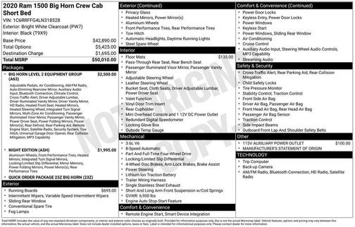 2020 RAM 1500 Big Horn