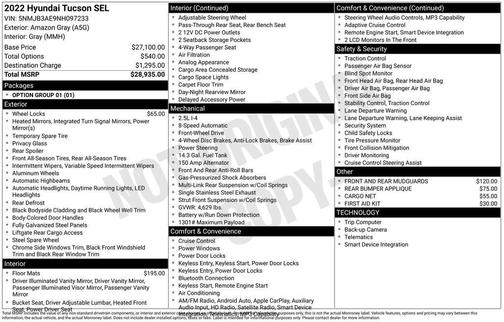 Amazon Gray 2022 Hyundai TUCSON SEL