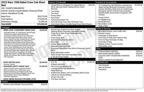 Granite Crystal Metallic Clearcoat 2022 RAM 1500 Rebel