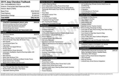 2019 Jeep Cherokee Trailhawk