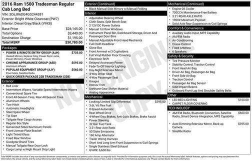 Bright White Clearcoat 2016 RAM 1500 Tradesman
