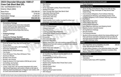 Black 2023 Chevrolet Silverado 1500 LT