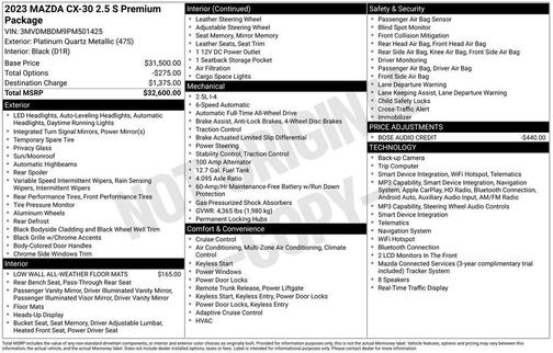 Platinum Quartz Metallic 2023 Mazda CX-30 Premium Package