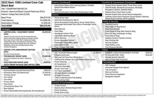 Diamond Black Crystal Pearlcoat 2022 RAM 1500 Limited