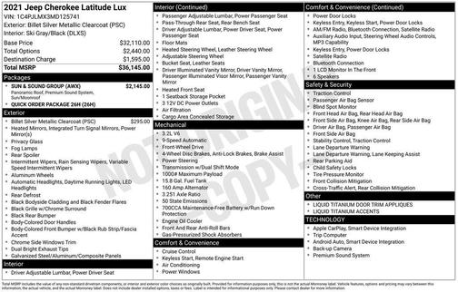Billet Silver Metallic Clearcoat 2021 Jeep Cherokee Latitude Lux