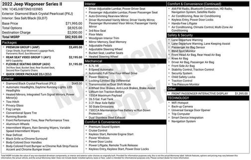 Diamond Black Crystal Pearlcoat 2022 Jeep Wagoneer Series II 4x4