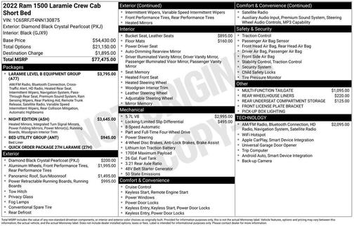 Diamond Black Crystal Pearlcoat 2022 RAM 1500 Laramie