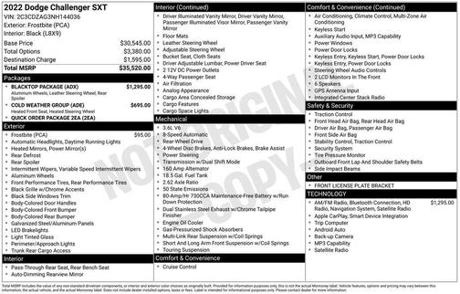 2022 Dodge Challenger SXT
