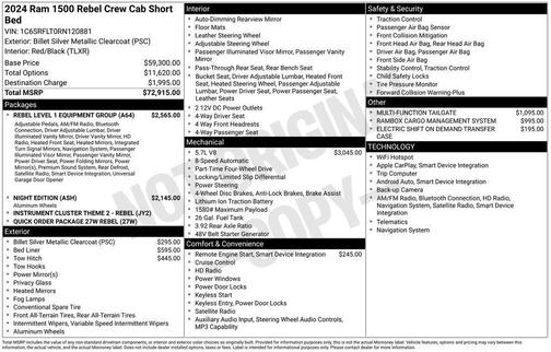 Billet Silver Metallic Clearcoat 2024 RAM 1500 Rebel