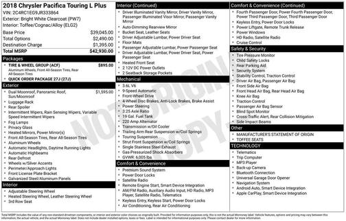 2018 Chrysler Pacifica Touring-L Plus
