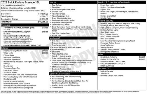 Moonstone Gray Metallic 2023 Buick Enclave Essence FWD