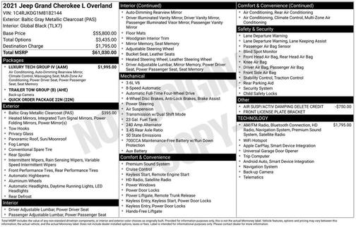 2021 Jeep Grand Cherokee L Overland